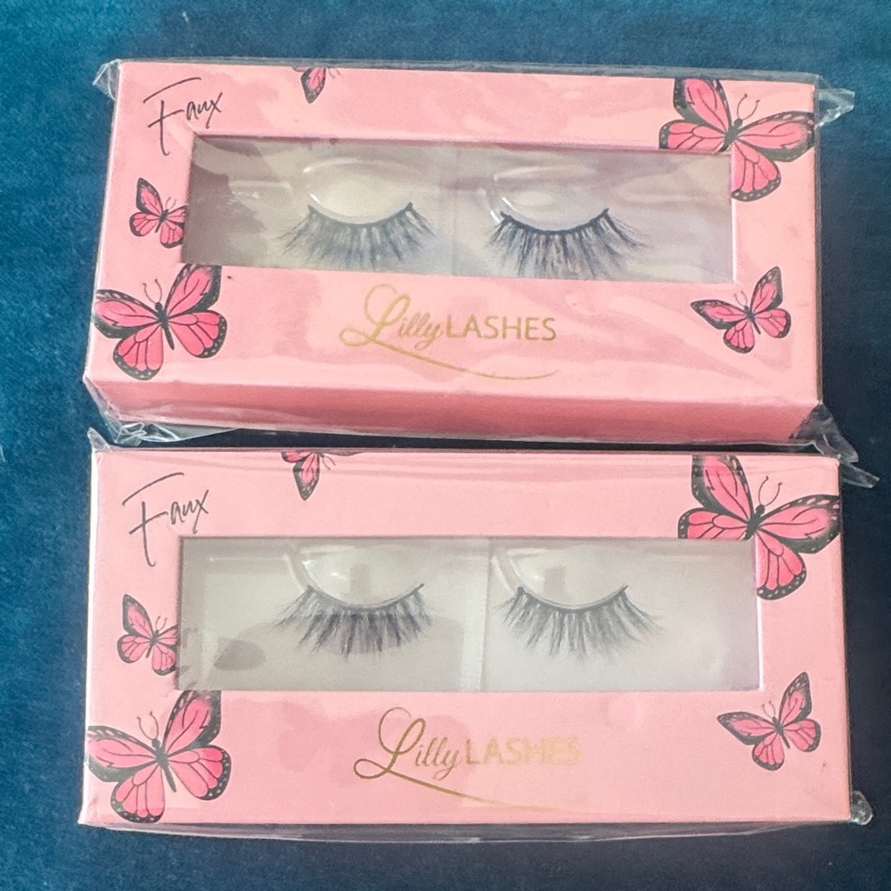 Lilly Lashes Pink Butterfly Faux False Eyelash Duo
